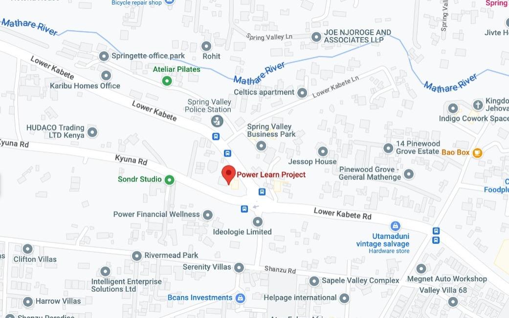 PLP office location(Power Learn Project HQ, Spring Valley Lower Kabete Road, Nairobi, Kenya) link